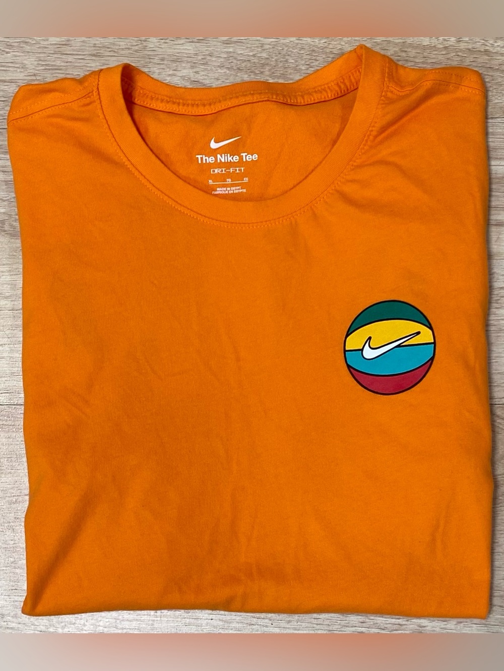 Nike Dri-Fit T-Shirt Men’s XL Bright Mandarin Orange BASKETBALL Short Sleeve Tee